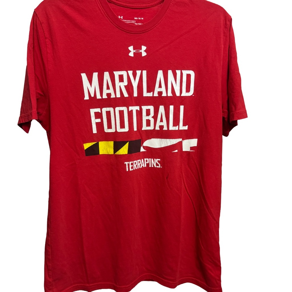 UMD University of Maryland College Park Terrapins Football Under Armour Tee